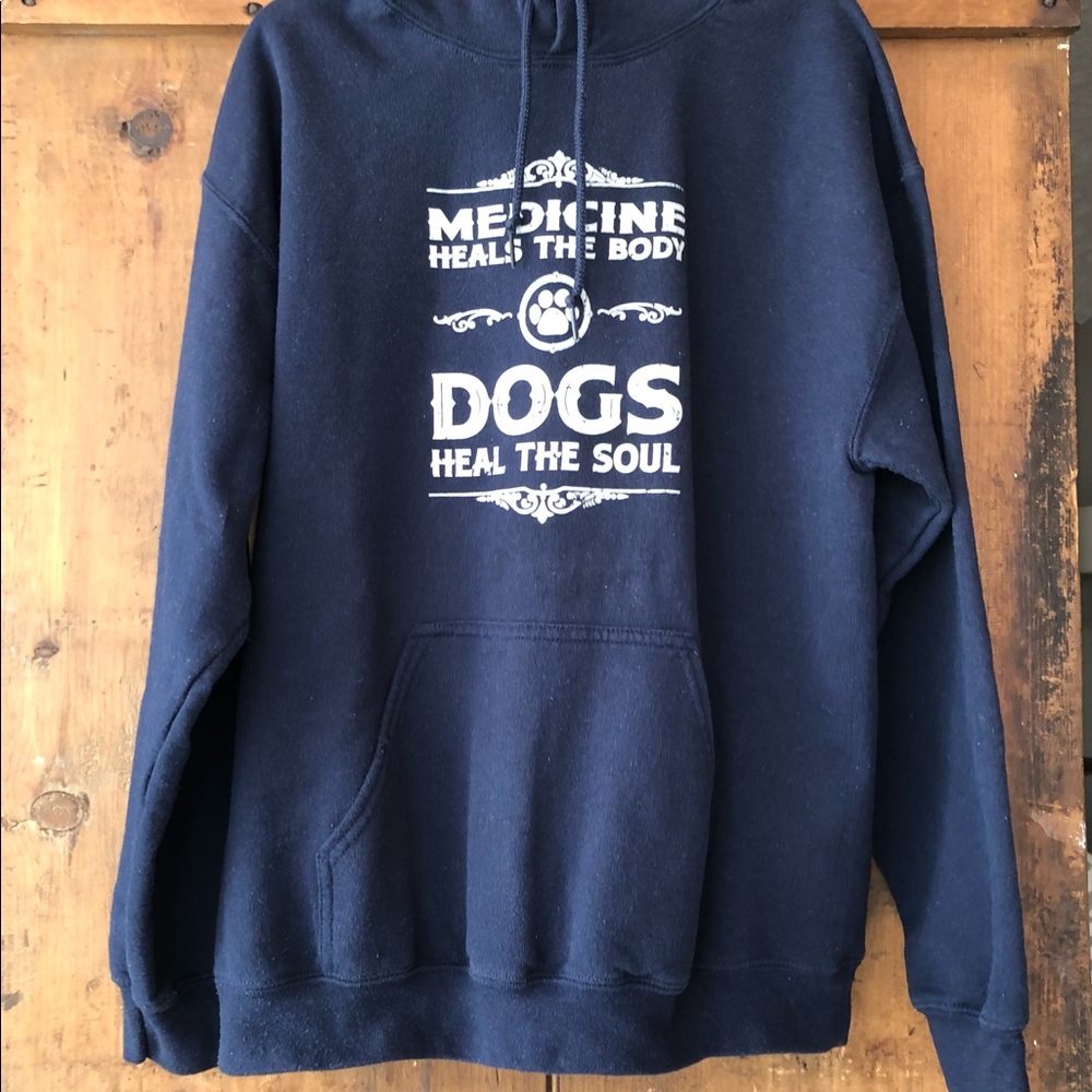 Dog Lovers - sweatshirt/hoodie: “Medicine heals the body, Dogs heal the soul” - Picture 8 of 8